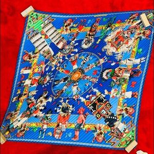 Vintage HERMÈS Cadetchi Native Accordion Scarf